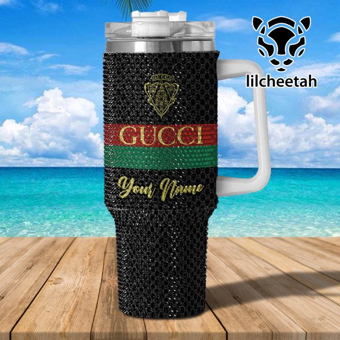 Gucci Brand Custom Stanley Quencher 40Oz Stainless Steel Tumbler With Handle