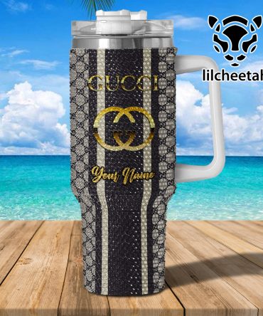 Gucci Brand Custom Stanley Quencher 40Oz Stainless Steel Tumbler With Handle