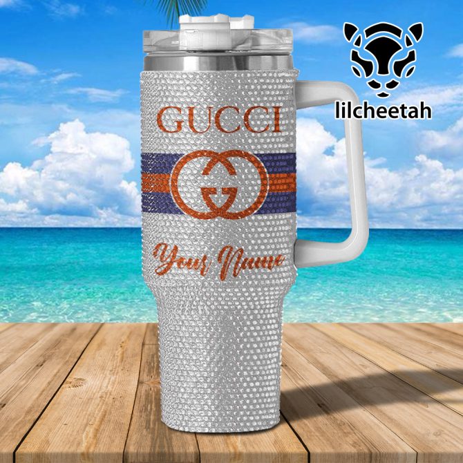 Gucci Brand Custom Stanley Quencher 40Oz Stainless Steel Tumbler With Handle