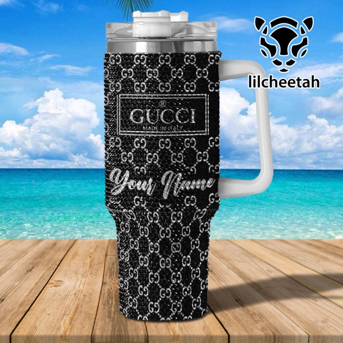 Gucci Brand Custom Stanley Quencher 40Oz Stainless Steel Tumbler With Handle
