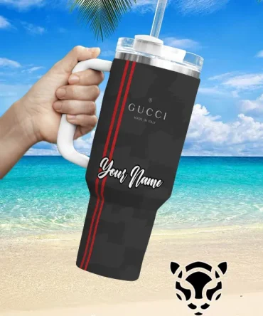Gucci Brand Custom Stanley Quencher 40Oz Stainless Steel Tumbler With Handle