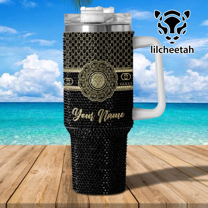Gucci Brand Custom Stanley Quencher 40Oz Stainless Steel Tumbler With Handle