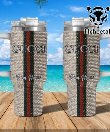 Gucci Brand Custom Stanley Quencher 40Oz Stainless Steel Tumbler With Handle