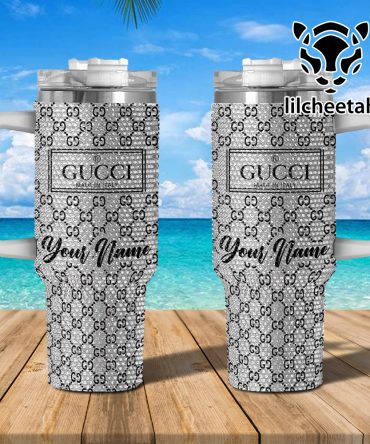 Gucci Brand Custom Stanley Quencher 40Oz Stainless Steel Tumbler With Handle