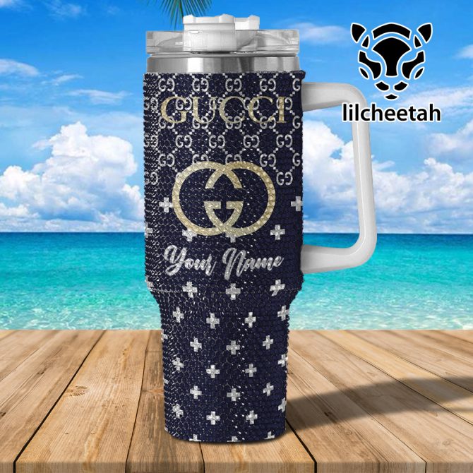 Gucci Brand Custom Stanley Quencher 40Oz Stainless Steel Tumbler With Handle