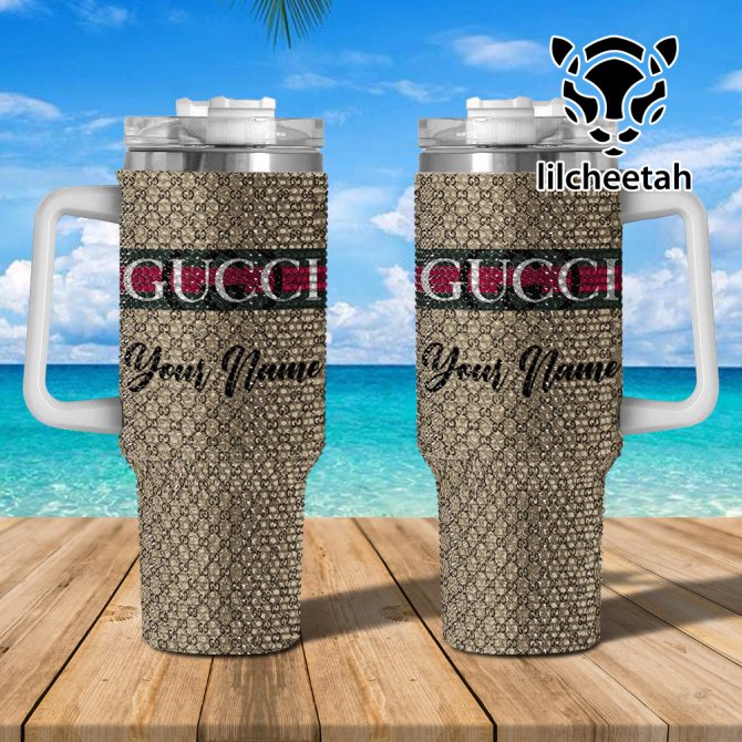 Gucci Brand Custom Stanley Quencher 40Oz Stainless Steel Tumbler With Handle - Image 2