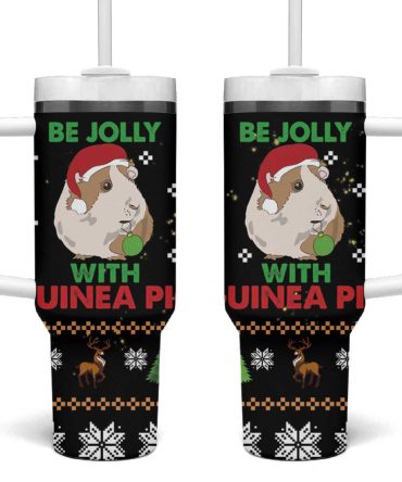 Guinea Pig Christmas Be Jolly With Guinea Pig Custom Stanley Quencher 40Oz Stainless Steel Tumbler With Handle