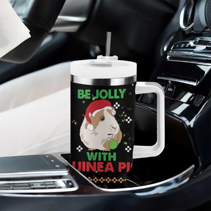 Guinea Pig Christmas Be Jolly With Guinea Pig Custom Stanley Quencher 40Oz Stainless Steel Tumbler With Handle - Image 8