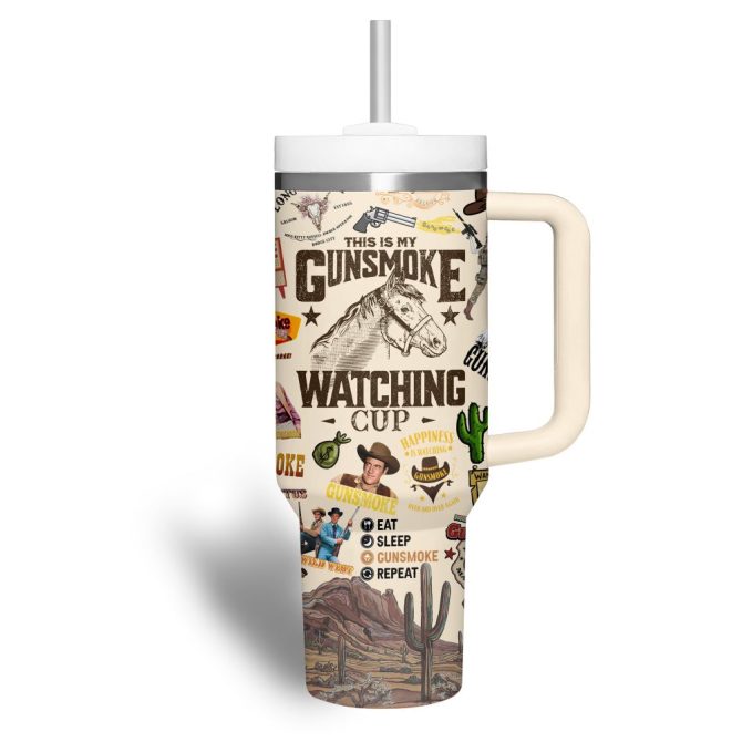 Gunsmoke Tv Series Custom Stanley Quencher 40Oz Stainless Steel Tumbler - Image 3