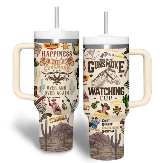 Gunsmoke Tv Series Custom Stanley Quencher 40Oz Stainless Steel Tumbler