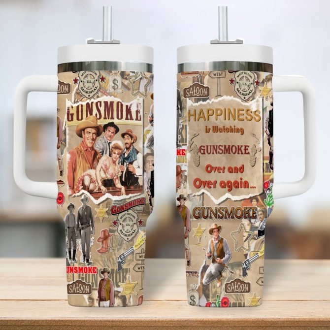 Gunsmoke Tv Series Custom Stanley Quencher 40Oz Stainless Steel Tumbler - Image 2