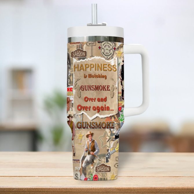 Gunsmoke Tv Series Custom Stanley Quencher 40Oz Stainless Steel Tumbler - Image 3