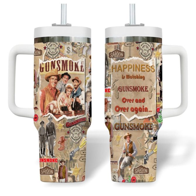Gunsmoke Tv Series Custom Stanley Quencher 40Oz Stainless Steel Tumbler