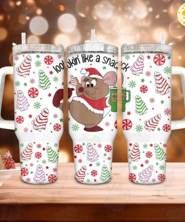Gus Cinderella Disney Cartoon Custom Stanley Quencher 40Oz Stainless Steel Tumbler With Handle