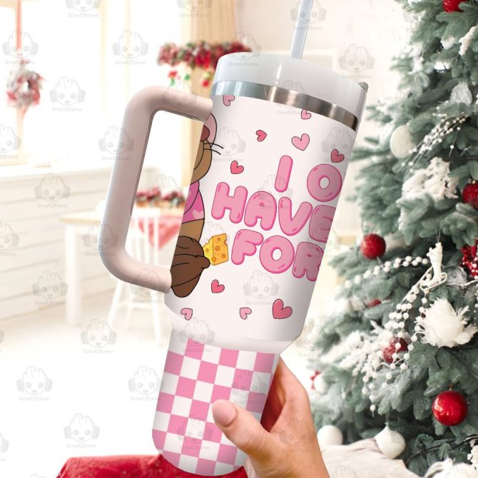 Gus Cinderella Valentines Gift Disney Cartoon Custom Stanley Quencher 40Oz Stainless Steel Tumbler With Handle - Image 2