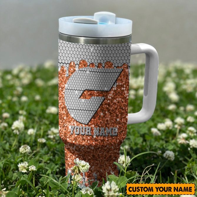 Gws Giants Afl Sports Glitter Custom Stanley Quencher 40Oz Stainless Steel Tumbler With Handle - Image 2