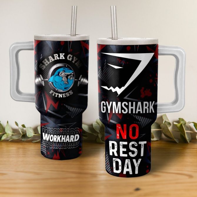 Gymshark No Rest Day Sport Custom Stanley Quencher 40Oz Stainless Steel
