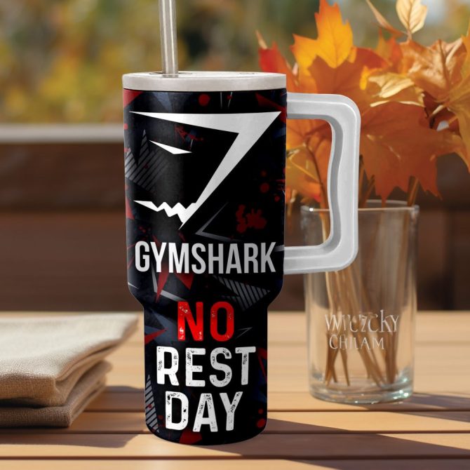 Gymshark No Rest Day Sport Custom Stanley Quencher 40Oz Stainless Steel - Image 2