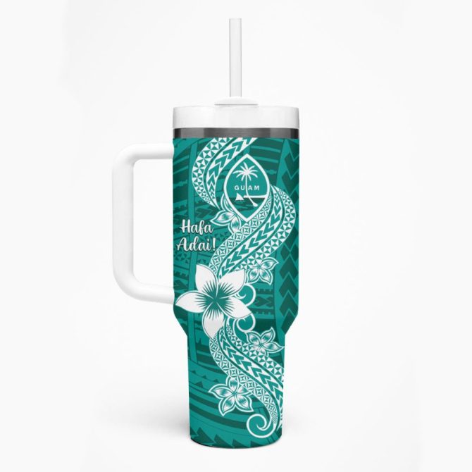 Hafa Adai Guam Islands Custom Stanley Quencher 40Oz Stainless Steel Tumbler - Image 2