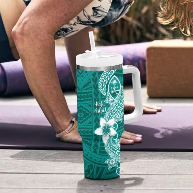 Hafa Adai Guam Islands Custom Stanley Quencher 40Oz Stainless Steel Tumbler - Image 7