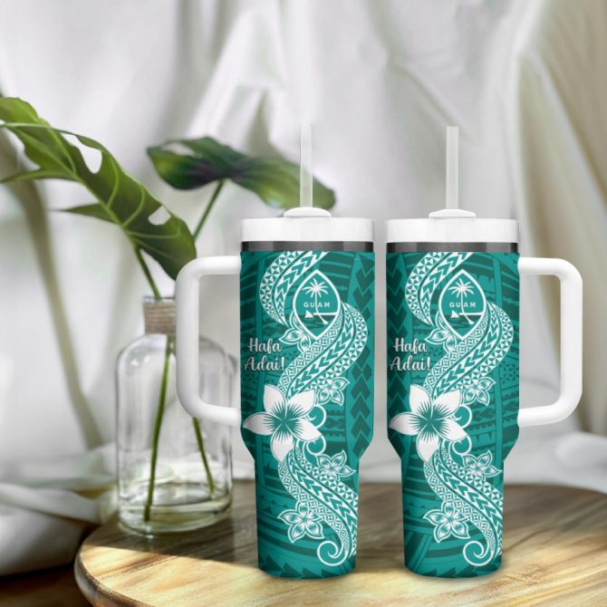 Hafa Adai Guam Islands Custom Stanley Quencher 40Oz Stainless Steel Tumbler - Image 10