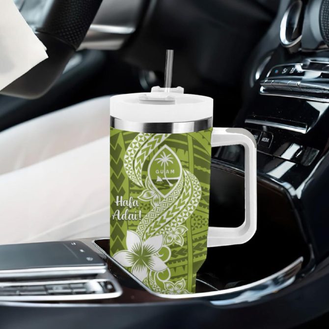 Hafa Adai Guam Islands Custom Stanley Quencher 40Oz Stainless Steel Tumbler - Image 9