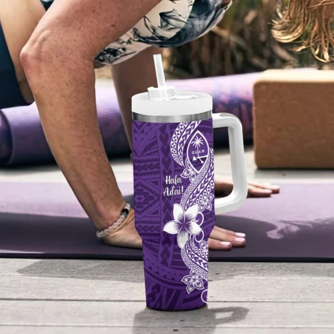 Hafa Adai Guam Islands Custom Stanley Quencher 40Oz Stainless Steel Tumbler - Image 7
