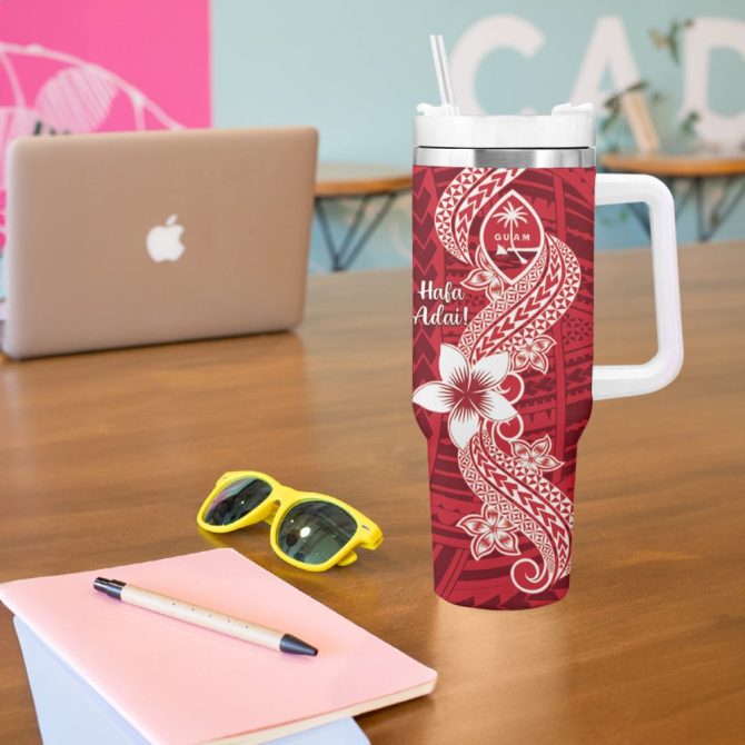 Hafa Adai Guam Islands Custom Stanley Quencher 40Oz Stainless Steel Tumbler - Image 6