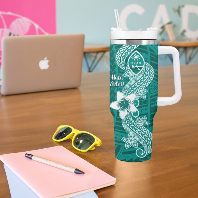 Hafa Adai Guam Islands Custom Stanley Quencher 40Oz Stainless Steel Tumbler - Image 6