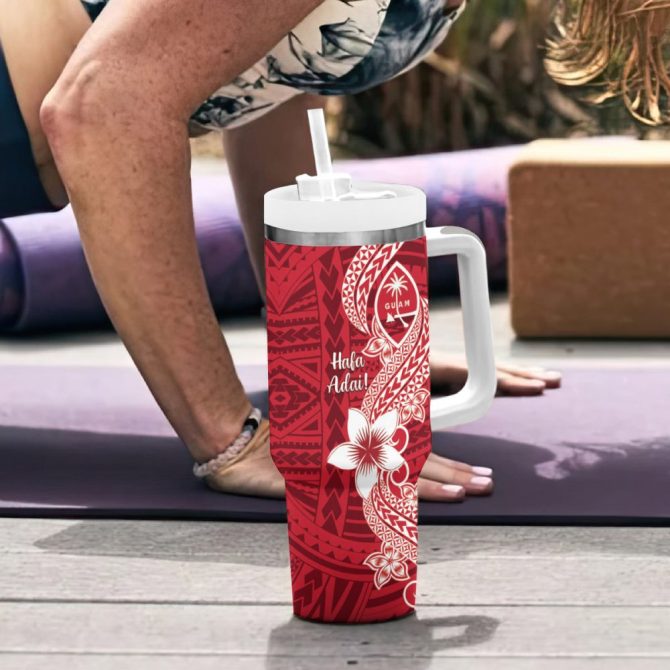 Hafa Adai Guam Islands Custom Stanley Quencher 40Oz Stainless Steel Tumbler - Image 7