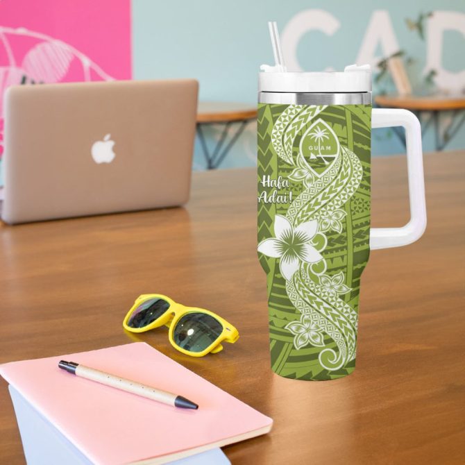 Hafa Adai Guam Islands Custom Stanley Quencher 40Oz Stainless Steel Tumbler - Image 6
