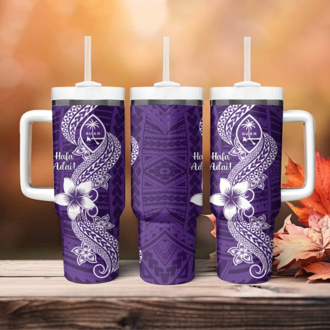 Hafa Adai Guam Islands Custom Stanley Quencher 40Oz Stainless Steel Tumbler - Image 5