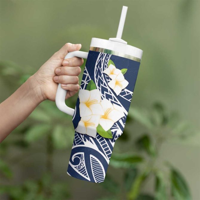 Hafa Adai Guam Sihek Guam Kingfisher With Guasali Custom Stanley Quencher 40Oz Stainless Steel Tumbler With Handle - Image 3