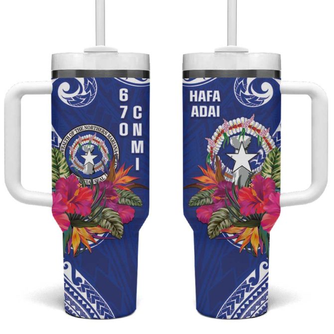 Hafa Adai Northern Mariana Islands Polynesian Tribal Custom Stanley Quencher 40Oz Stainless Steel Tumbler With Handle