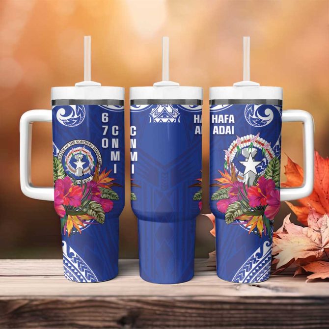 Hafa Adai Northern Mariana Islands Polynesian Tribal Custom Stanley Quencher 40Oz Stainless Steel Tumbler With Handle - Image 4