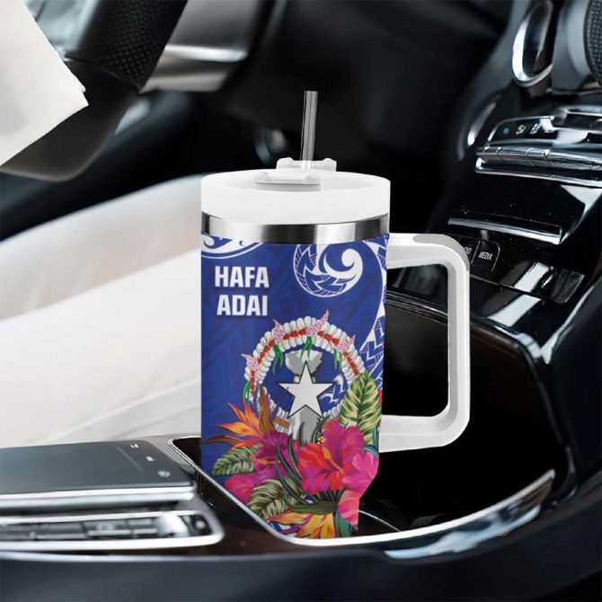 Hafa Adai Northern Mariana Islands Polynesian Tribal Custom Stanley Quencher 40Oz Stainless Steel Tumbler With Handle - Image 8