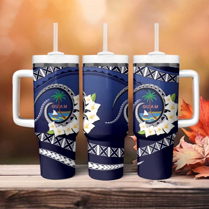Hafai Adai Guam Guasalis Polynesian Tribal Custom Stanley Quencher 40Oz Stainless Steel Tumbler With Handle - Image 4
