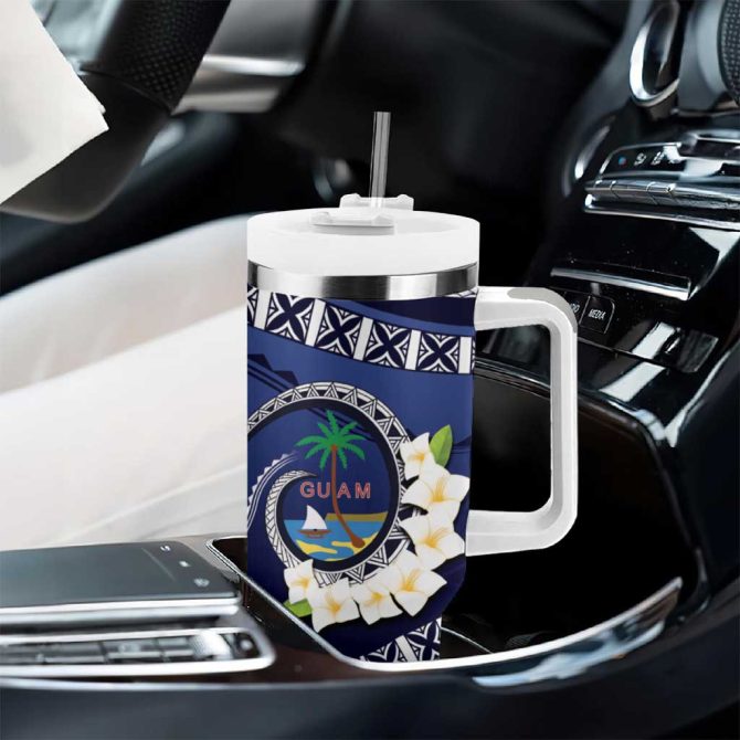 Hafai Adai Guam Guasalis Polynesian Tribal Custom Stanley Quencher 40Oz Stainless Steel Tumbler With Handle - Image 8