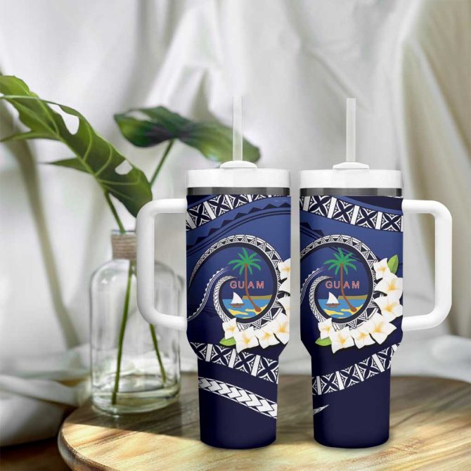 Hafai Adai Guam Guasalis Polynesian Tribal Custom Stanley Quencher 40Oz Stainless Steel Tumbler With Handle - Image 9