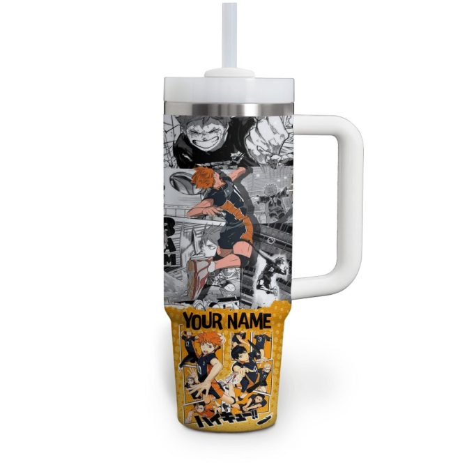 Haikyu!! Anime Custom Stanley Quencher 40Oz Stainless Steel Tumbler With Handle - Image 3