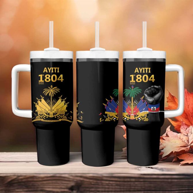 Haiti Independence Day The First Black Republic Since 1804 Custom Stanley Quencher 40Oz Stainless Steel Tumbler With Handle - Image 4
