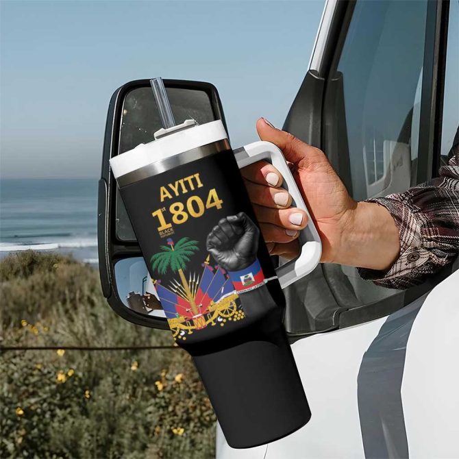 Haiti Independence Day The First Black Republic Since 1804 Custom Stanley Quencher 40Oz Stainless Steel Tumbler With Handle - Image 7
