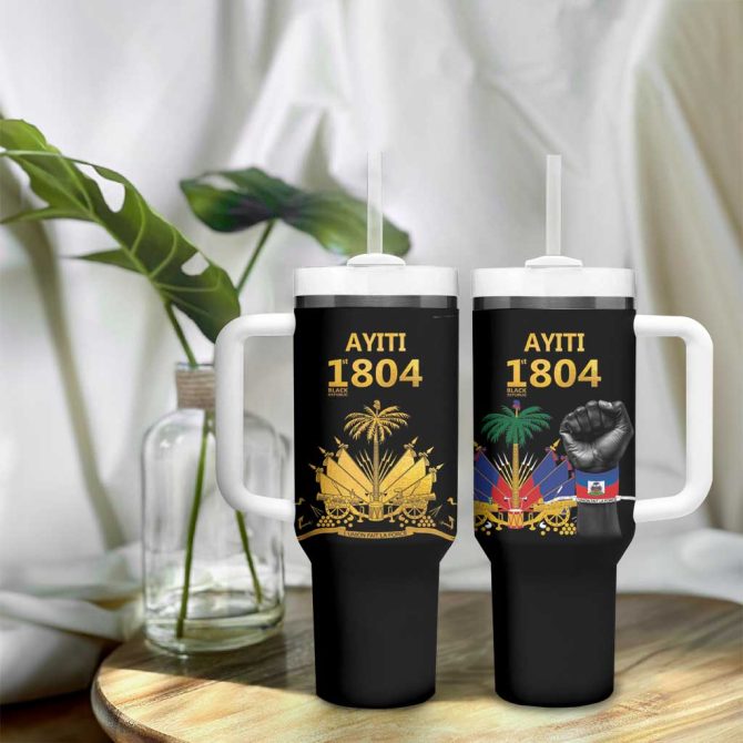 Haiti Independence Day The First Black Republic Since 1804 Custom Stanley Quencher 40Oz Stainless Steel Tumbler With Handle - Image 9