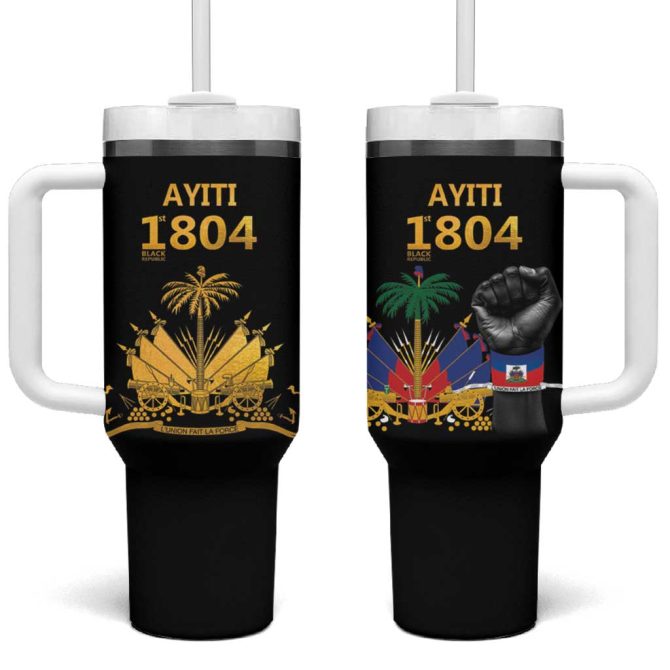 Haiti Independence Day The First Black Republic Since 1804 Custom Stanley Quencher 40Oz Stainless Steel Tumbler With Handle