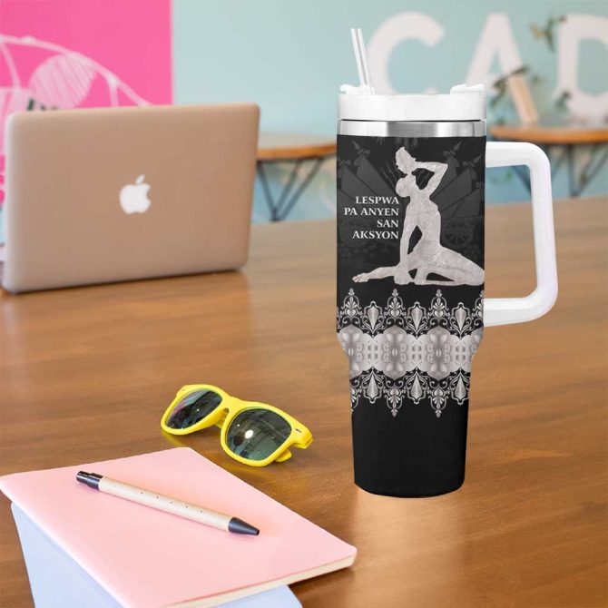 Haiti Neg Marron Silver Hope Is Nothing Without Action Custom Stanley Quencher 40Oz Stainless Steel Tumbler With Handle - Image 5