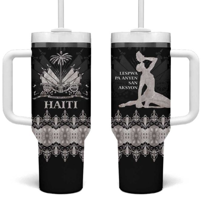 Haiti Neg Marron Silver Hope Is Nothing Without Action Custom Stanley Quencher 40Oz Stainless Steel Tumbler With Handle