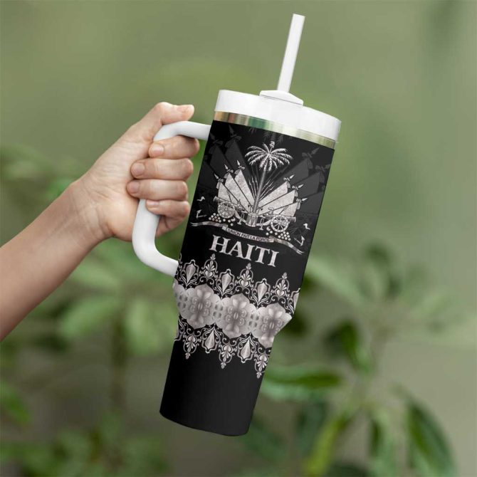 Haiti Neg Marron Silver Hope Is Nothing Without Action Custom Stanley Quencher 40Oz Stainless Steel Tumbler With Handle - Image 3