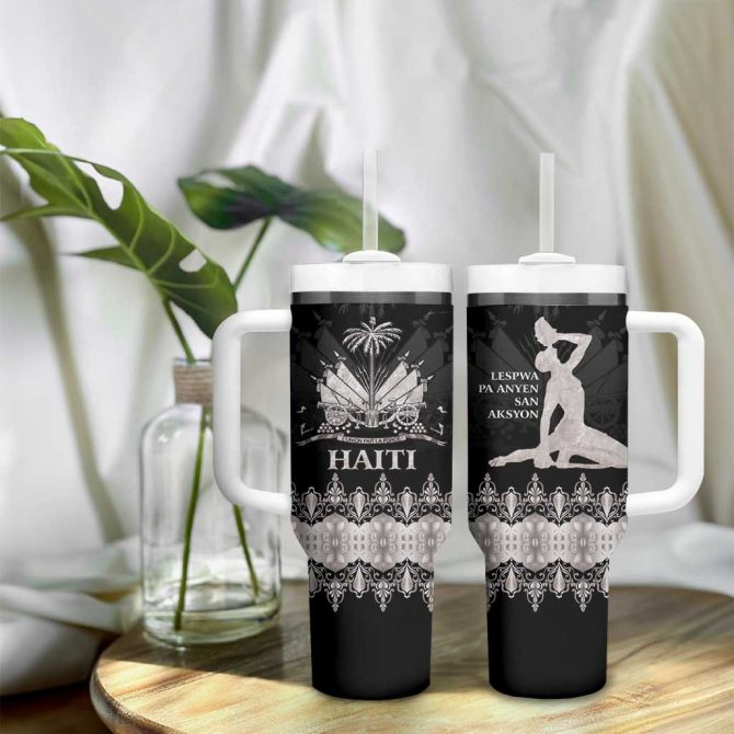 Haiti Neg Marron Silver Hope Is Nothing Without Action Custom Stanley Quencher 40Oz Stainless Steel Tumbler With Handle - Image 9