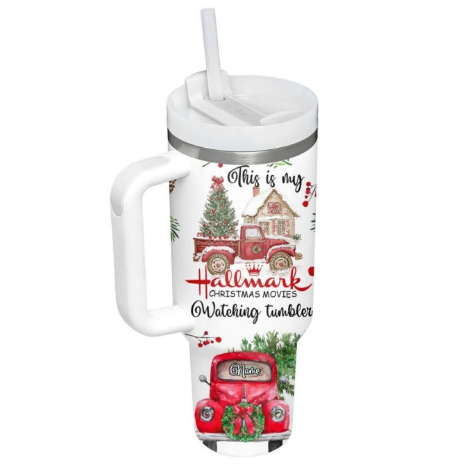 Hallmark Christmas Movies Custom Stanley Quencher 40Oz Stainless Steel Tumbler With Handle - Image 3
