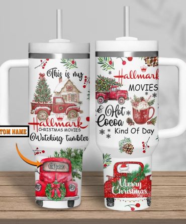 Hallmark Christmas Movies Custom Stanley Quencher 40Oz Stainless Steel Tumbler With Handle